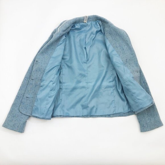 Old Navy Blazer Light Blue Tweed Dark Blue & Yellow Accents 3 Button Size Small - Picture 7 of 8